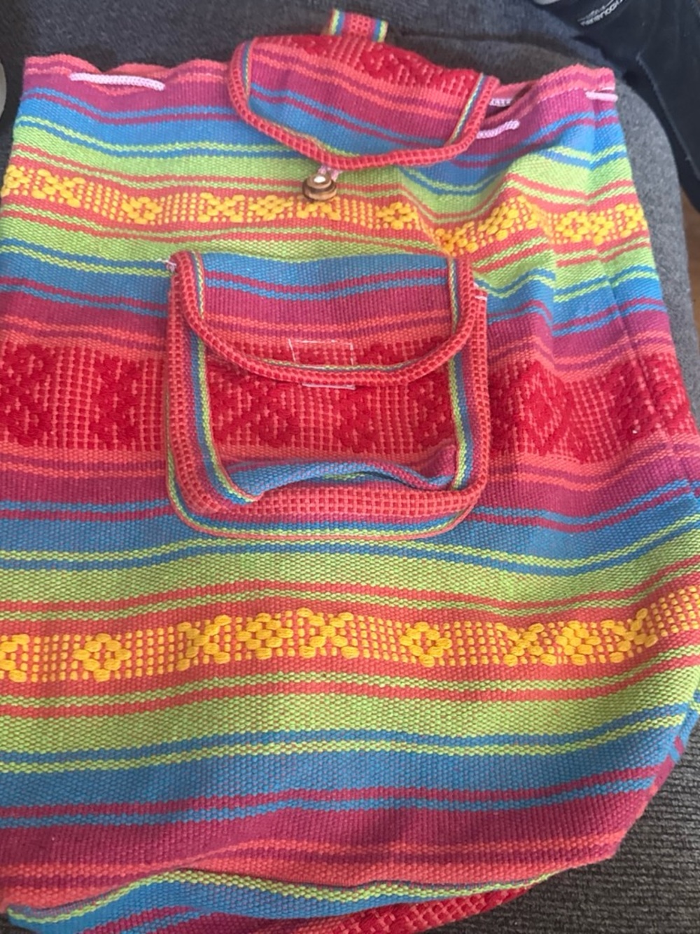 Colorful Striped Woven Tote Bag - Multicolor